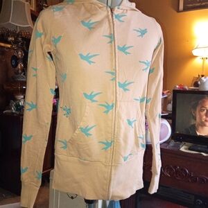 Rare PRIMP Y2K Hoodie with swallows and rhinestones